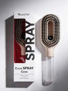 2-In-1 Spray Hair Brush, Transparent White, Water Mist Spray Brush, Built-In Water Tank, Soft And Flexible Comb Teeth, Dry And Wet Styling Spray Brush, Suitable For Curly, Straight And Wavy Hair, Moisturizing Hair Brush, Curling Brush, Detangling Brush, Women's Brush, Hairstyling, Travel Use, Hair Products, Hairdressing Tools, Hairdressing Supplies, Hairstylist, Hair Accessories, Hair Salon, Hairdressing Equipment - Multicolor - View 6