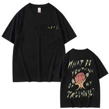 2026 Camiseta con estampado gráfico de Singer  Treehouse para hombres y mujeres, de algodón, casual, talla EU, camisetas unisex de moda vintage, camiseta oversized - Negro - Ver 11