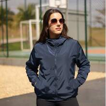Women's Windbreaker Jacket, Semi-Lined, Water-Resistant, Ultra-Lightweight, Sporty - 藏蓝色 - 查看 6