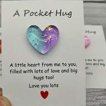 Miniature Resin Heart-Shaped Embrace Card With Gradient Butterfly Embrace Design, An Encouraging Keepsake Gift For Family And Friends. Made Of Wood, Feather-Free, Perfect For Christmas, Easter, Thanksgiving, And Other Greeting Card Holders. - Nhiều màu - Xem 12