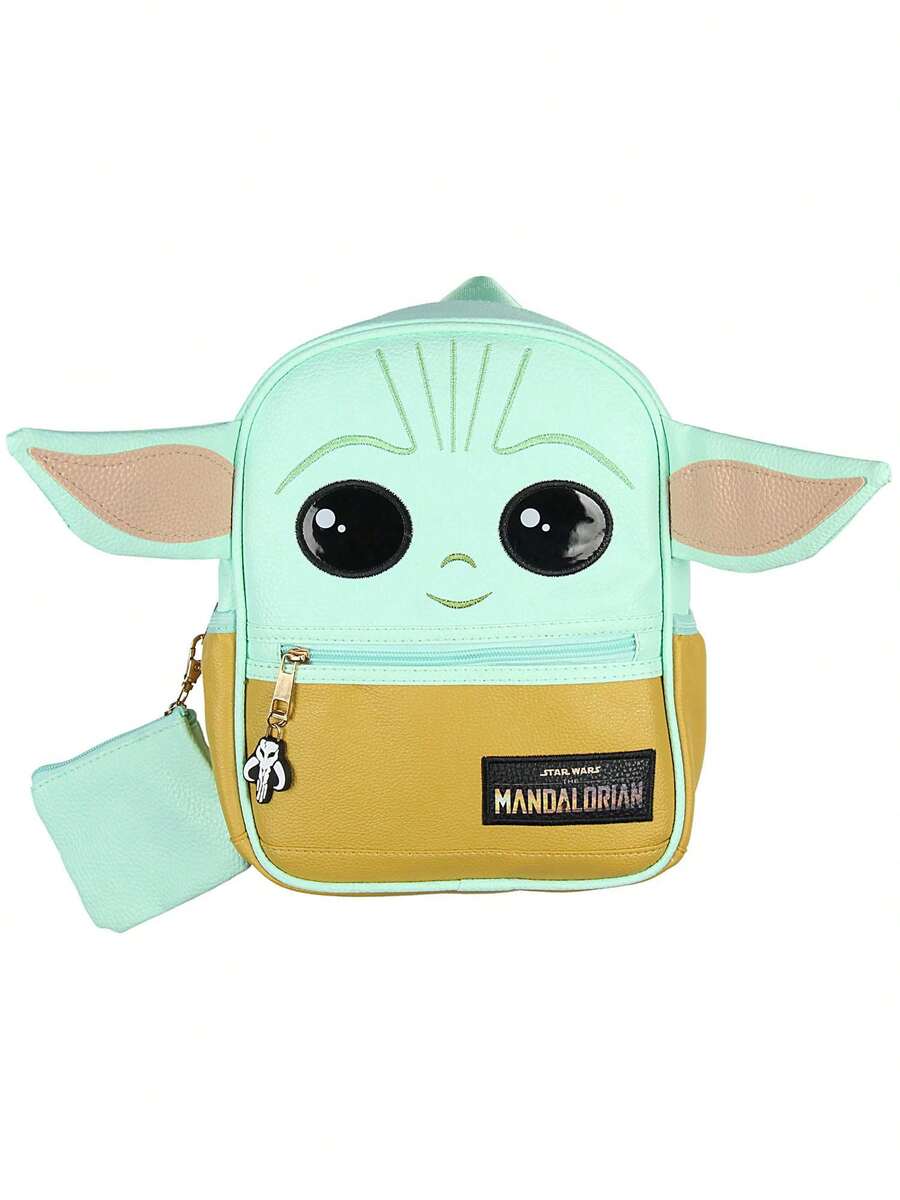 Star Wars The Mandalorian Grogu Baby Yoda Mini Backpack 10.5" With Coin Purse - Multicolor - View 1