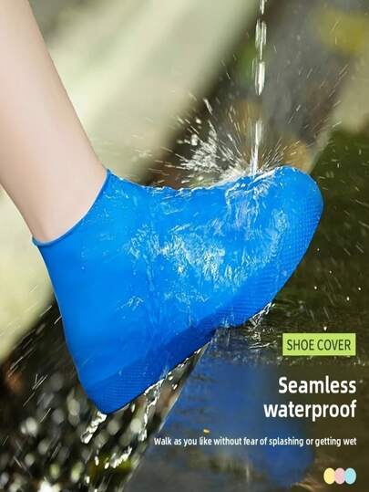 One Pair Of Waterproof Latex Rain Boot Covers For Outdoor Use. Reusable And Suitable For Muddy Roads And Rainy Days. Effectively Protects Boots And Keeps Them Clean. White, Blue, And Black (Random Color). Available In M ​​And L Sizes. Unisex.