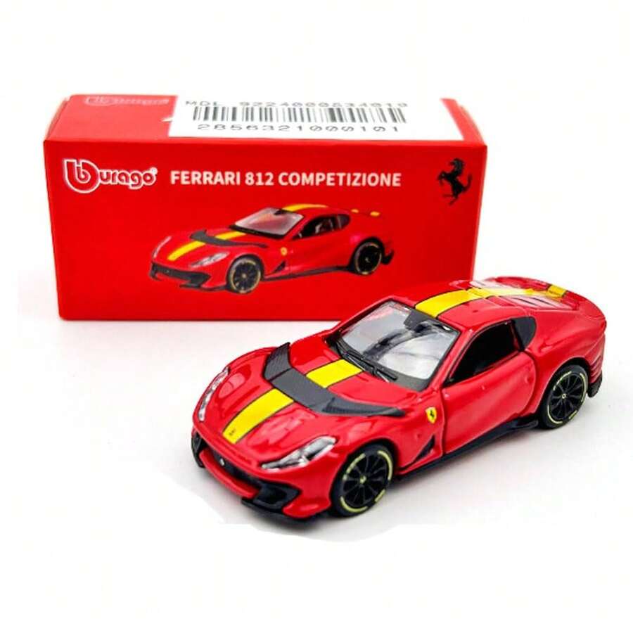1:64 Escala Bburago  Serie Coleccionable Modelo de Coche de Metal Fundido (812 COMPETIZIONE Rojo) - Rojo - Ver 1