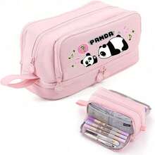 6pcs Boxed Ink Panda Gel Pen, Chinese Style Fresh National Treasure Animal 0.5mm Black Signature Pen,Large-Capacity Multi-Layer Pencil Case,Back To School Supplie Essentials Office Supplies Valentine's Day Gifts