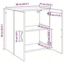 vidaXL Armadio Murale Bois ancien 60 x 31 x 60 cm Bois d'ingénierie - Castano - Visualizzare 11