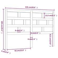 vidaXL Tête de lit Marron Miel 126x4x100 cm Bois massif de pin - Castano - Visualizzare 6