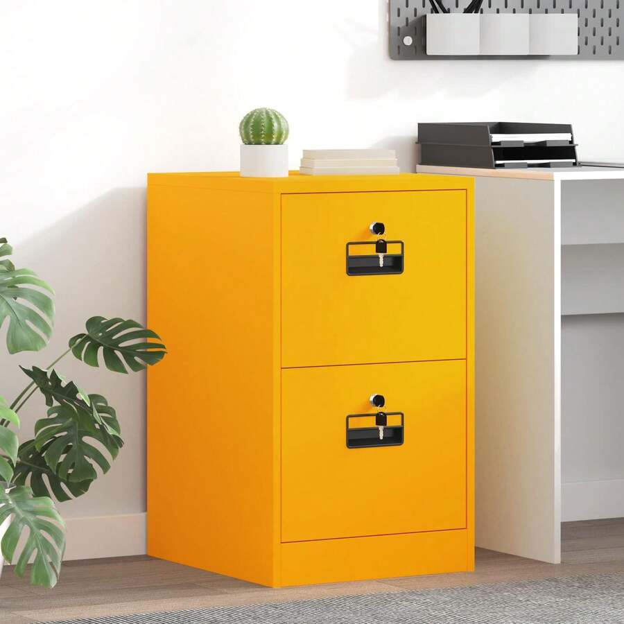 vidaXL Armario amarillo mostaza 44 x 50 x 106,5 cm - Mostaza Amarilla - Ver 1