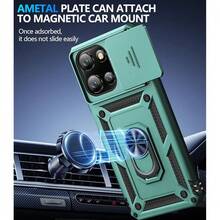 For  Moto G 2025/G 2026/G Play 2026 Case With Screen Protector & Slide Camera Lens Cover, Built-In Ring Stand Case For Moto G 2026/G 2025/G Play 2026 (Green) - Green - 查看 6