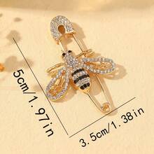 1 szt. Broszka z kryształkami górskimi w kształcie pszczoły, śliczna ozdoba swetra dla kobiet - kształt pszczoły - Zobacz 5