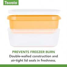 Tovolo Glide-A-Scoop - Tina de helado reutilizable Sunburst, contenedor hermtico sin BPA para helado casero, almacenamiento compacto para congelador, apto para lavaplatos (1.5 cuartos de galn) - rayos de sol+1.4 l - Ver 6