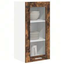 vidaXL Armário suspenso com porta 2 pcs Chêne fumé 40 x 31 x 80 cm - Castanho - Ver 3