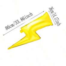 5pcs Gold Lightning Bolt Shaped Balloons, Suitable For Birthday, Wedding, Party Decorations, Fashion & Accessories - 彩色 - 查看 3