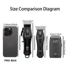 3pcs/2pcs Multi-Functional Haircut Tools, Professional Wireless Hair Clipper With USB Charging And LED Display, Men's Beard Trimmer Set, Precision T-Blade Trimmer, Electric Shaver With Travel Lock, Christmas Gift For Men - Black - View 3