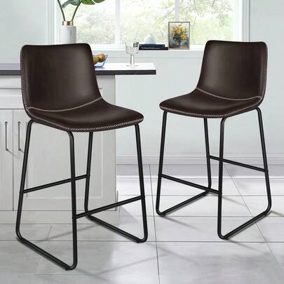  ALFORDSON 2x Bar Stools 66cm Kitchen Counter Metal Vintage Dining Chairs