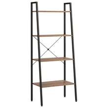 vidaXL Étagère sur pied 4 niveaux Marron foncé et noir 56x35x140 cm - Tabac - Voir 2