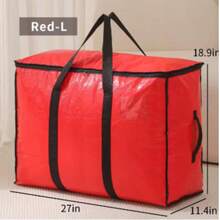 1 pieza Bolsa de almacenamiento de árbol de Navidad rojo, bolsa tejida de PE que puede contener un árbol de Navidad de 7/9 pies, impermeable, a prueba de humedad, a prueba de insectos, desmontable, reutilizable para el próximo año - Rojo - Ver 14