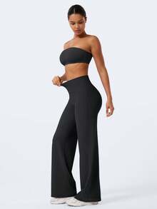 YEOREO Workout Leggings Womens No Front Seam Straight Leggings  31.5" High Waist Buttery Eddiy Gym Yoga Pants Summer Clothes For Women - 黑色 - 查看 3