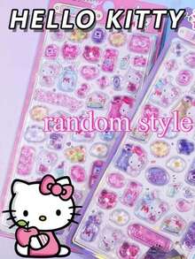 3D立体浮雕贴纸，可爱卡通女孩设计，趣味水晶果冻装饰贴纸，适用于水瓶，防水多用途贴纸，适用于桌面，多种款式（颜色可能略有差异） - 彩色 - 查看 8