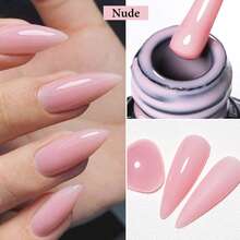 Mtssii 4pcs 7ml Natural Nude 2 In 1 Rubber Base Gel Nail Polish Set Milky Pink Jelly White Nail Camouflage Color Coat Semi Permanent Soak Off UV Rubber Gel Base For Nails Manicure Nail Supplies Nail Art Design For Home Salon Gift For Women - Nhiều màu - Xem 2