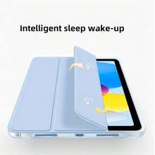 Suitable For IPad 10th Gen Protective Case, Tri-Fold Stand, Smart Sleep/Wake, Built-In Pencil Slot, TPU Soft Transparent Shell, Minimalist/Casual/ IPad Folding Tablet Protective Cover, Also Fits IPad 11th Gen, IPad A16, IPad Air 11 (M2), IPad 9th Gen 10.2"