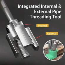 1/2" 3/4" PVC Pipe Thread Cutting Tool Integrated Internal And External Threading Tool Pipe Threading Tool Upgrade Pipe Thread Cutting Tool For DIY Plumbing Repairs