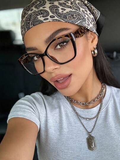 1 st oregelbundna stora bågar moderiktiga klara glasögon, retro personliga casual mångsidiga damglasögon, lämpliga för dagligt bruk, gatufotografering, läsning, skrivande, pendling, semester, turism, strandaccessoarer