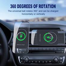 Fast Charging Magnetic Wireless Car Charger Cell Phones Car Charger 15W Compatible With Apple 11-17/Pro/Max And IOS/Android Devices Includes Phone Holder And Wireless Charging Station Perfect Gift For Father's Day Valentine's Day Gift - Multicolor - View 5