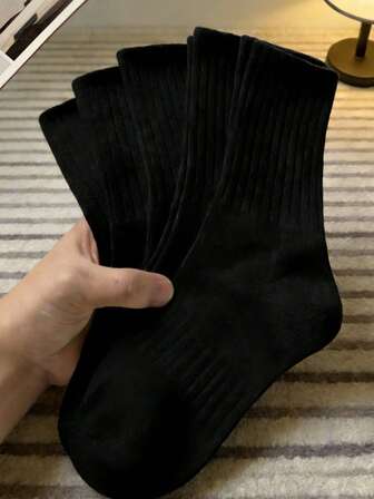 20/15/10/5/3/1 Pairs Thick Moisture-Wicking Long Socks, Including White Socks, Black Socks, Thigh-High Socks, Long Socks, Women's Socks, Knee-High Socks, Soft Women's Socks, Regular Women's Long Socks, And Daily Mid-Calf Socks