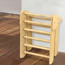 3-In-1 Indoor Climbing Structure With Bars, Wooden Climbing Frame Set For Toddlers, Children's Pikler Triangle, Slide And Climbing Structures For Babies, Indoor Play Equipment - 橘色 - 查看 10