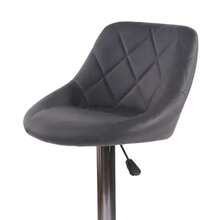 Silla giratoria ajustable de altura del taburete de la barra de 2 piezas con reposapiés para el comedor de la isla de la cocina - Negro - Ver 3