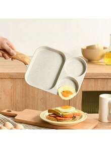 1pc 3-In-1 Non-Stick Breakfast Pan, Suitable For Frying Eggs, Burgers, Pancakes, Steaks, Essential For Modern Kitchen, Durable Cookware - Multicolor - View 7