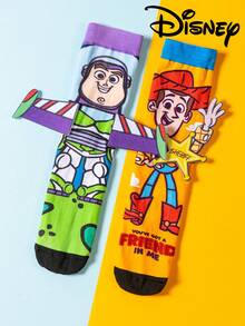 Cute 3D Disney Children's Toy Story Knee-High Socks, A Fashionable Children's High Sock Party, High-Quality Gifts, School Is Back In Session, Fun And Fashionable Disney Little Fans Disney Cartoon 3D Calf Socks - Multicolor - View 8