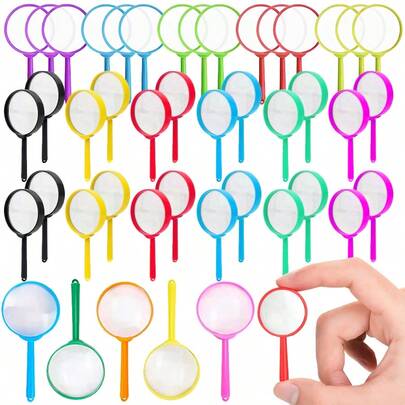 20/40pcs 5cm Mini Plastic Magnifier Creative Desktop Reading Assistant Colorful Mini Handheld Magnifier Office Desk Ornament