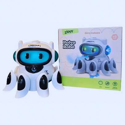  Brinquedo Infantil Polvo Robô Divertido e Interativo com Luz e Som Zippy Toys - 11128