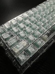 119键碳纤维白色纹理侧刻键帽 - 白色 - 查看 5