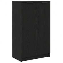 vidaXL Armário com sapatos com étagère Chêne preto 59 x 35 x 100 cm - Preto - Ver 2
