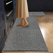 1pc Faux Jute Decorative Rug & Mat, Dirt-Resistant & Machine Washable, Multiple Sizes & Shapes Available, Suitable For Living Room, Kitchen, Bathroom, Entryway, All Season, Pet-Friendly Carpet Mat. (Creases May Occur Due To Factory Packaging, Just Need To Lay Flat For A Few Days To Restore Flatness) - Grey - View 15