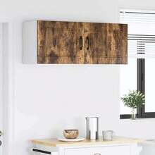 vidaXL Armadio da Cucina con Porte 2 pz Chêne Fumé 50 x 31 x 40 cm - Castano - Visualizzare 4