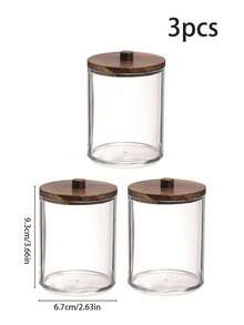 10盎司小容量棉签浴室透明塑料收纳盒，可收纳棉签、球形棉签、圆形棉签、牙线棒等 - 小型透明塑料药瓶套装，浴室必备配件装饰，梳妆台化妆品收纳盒 - 彩色 - 查看 12