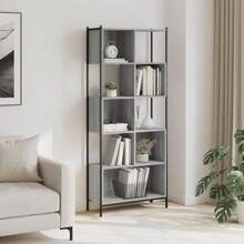 vidaXL Bibliothèque sonoma gris 72x28x172 cm ingénierie du bois - Gris - Voir 3