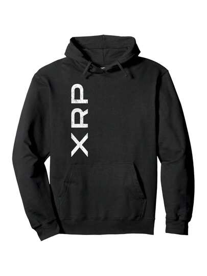 Men's XRP Cryptocurrency Logo Hoodie - Slim-Fit Black Pullover With White XRP Symbol And Slogan, A Casual Streetwear Piece For All Seasons, Perfect For Cryptocurrency Enthusiasts, Parties, And Everyday Wear (Machine Washable).