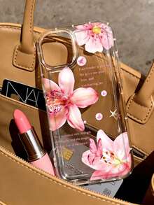 Flower Lily Print Transparent Phone Case Compatible With IPhone 7P, XR, 11, 12, 13, 14, 15, 16 Pro Max, 17 Pro Max, 17 Pro, Air 17, S22, S23, S24, S25 Ultra, A13, A14, A15, A16, A53, A54, A55 And More - Multicolor - View 4