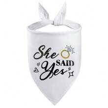 1pc Pet Triangular Bandana Bib, Dog Cat Triangle Scarf Collar, Suitable For Engagement Party, Wedding And Other Occasions, My Owner Is Getting Married - Multicolor - View 24