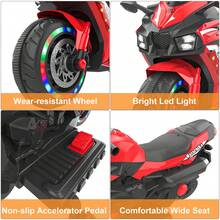 2 Wheels 12V Electric Battery Powered Motor Bike ,Kids Ride On Motorcycle,  Motorcycle For Children, LED Light-Emitting, Music, PU Seat, Support Up To 110lbs, Top Speed: 4Mph, Best Gift For Children,Red - Đỏ - Xem 4