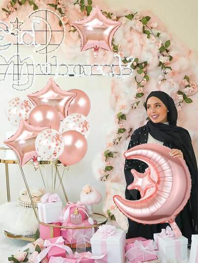 10个主题派对气球，星月图案，适合节日派对和主题派对装饰