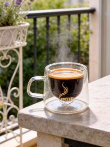 1/2/6pcs Small Double-Layer Glass Coffee Mugs With Handles, Thermal Insulation Design Suitable For Tea, Espresso, Milk, Cappuccino, Etc. Unique Birthday And Valentine's Day Gifts