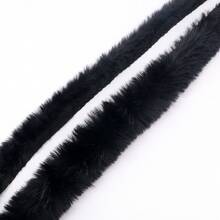 Cinta de tela con ribete de piel sintética negra y blanca de 3cm/4.5cm, tiras artificiales esponjosas de conejo, encaje para manualidades, costura, adornos, suministros DIY, para sombreros, zapatos, ropa de vacaciones, decoración de árboles de Navidad - M - Ver 9