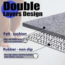 antideslizantes para alfombras, 2 x 6, 1 4 pulgadas de grosor, fieltro goma de doble capa, proporciona proteccin y amortiguacin para suelos de madera dura o azulejos - 2X6Fieltrohule14pulg - Ver 2