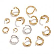 100pcs 18K Gold Plated Stainless Steel Open Jump Rings, Suitable For DIY Jewelry Making Such As Necklaces, Bracelets And Earrings - Open Ring - View 5