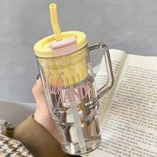 1 pieza Vaso de agua portátil de gran capacidad para verano con colador de té,Volumen1200 ml (40,6 oz),botella para agua,vasos con tapa y popote,para volver a la escuela - Manténgase hidratado y activo todo el día. - Multicolor - Ver 5